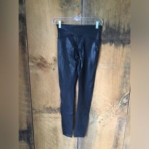 Black Faux Leather Spanx